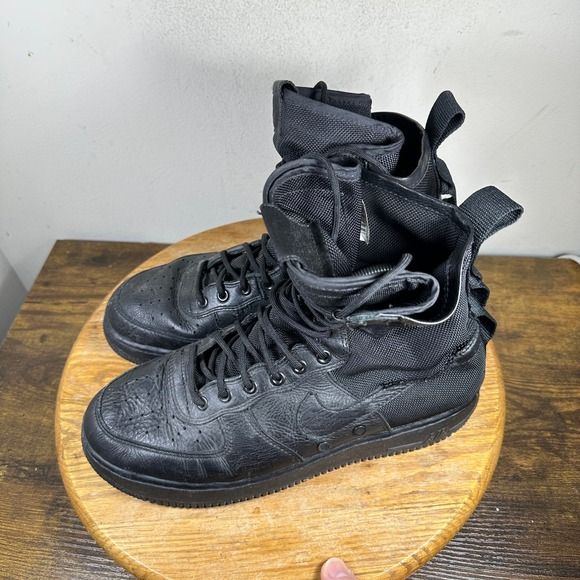 Nike SF Air Force 1 Triple Black Black Men's Boots Size 10 864024-003 - Picture 4 of 10